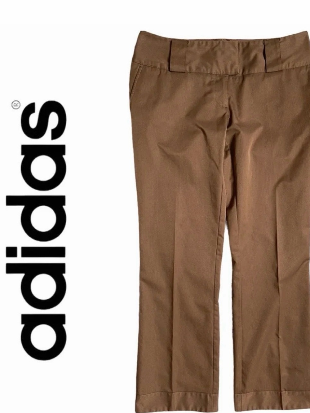 $40 Adidas Golf Pants Wide Waistband False Cuff Brown Size  6